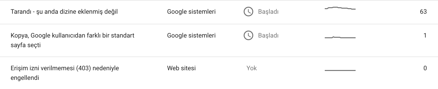 Kopya, Google kullanıcıdan farklı bir standart sayfa seçti