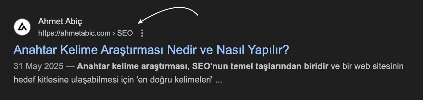 SEO'da breadcrumb örneği