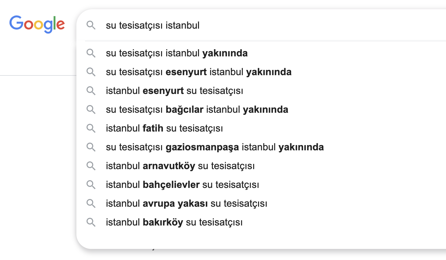local seo için Niteleyiciler nerede bulunur