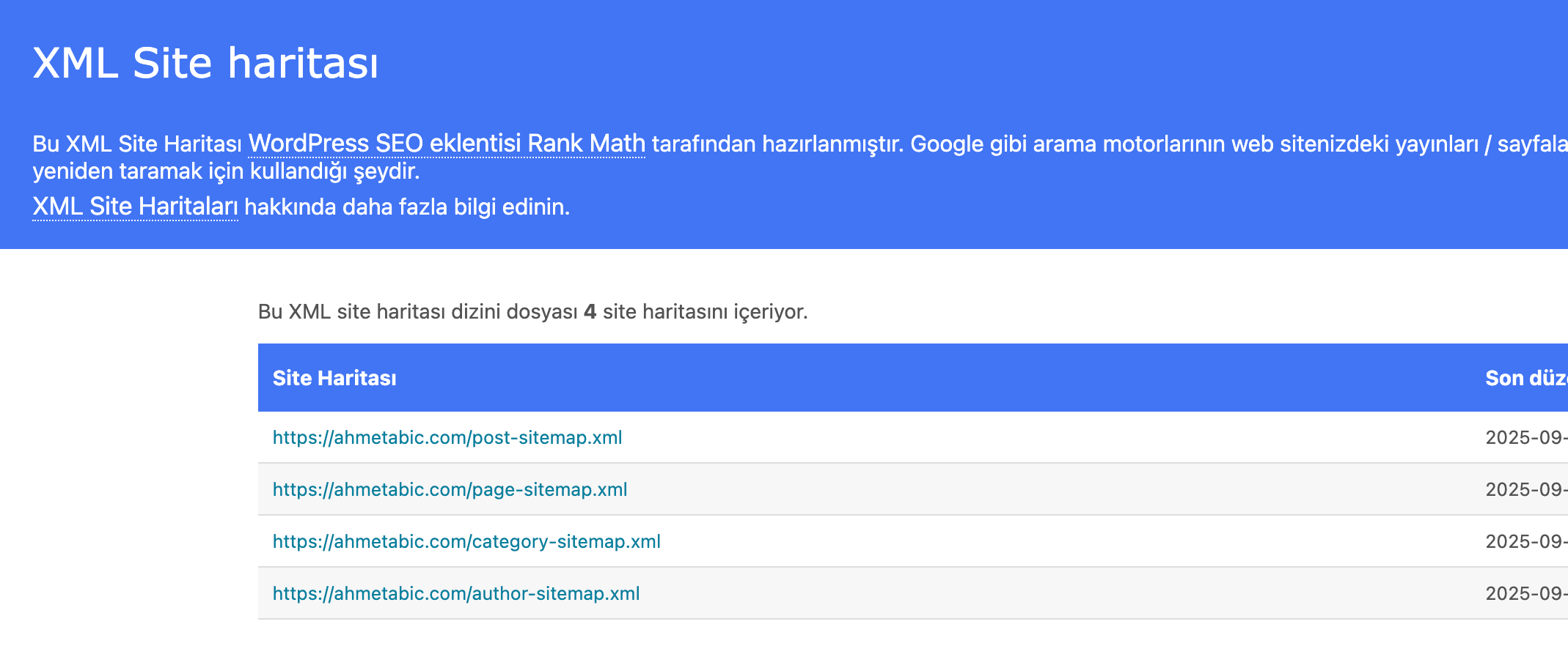 site haritası nasıl gözükür