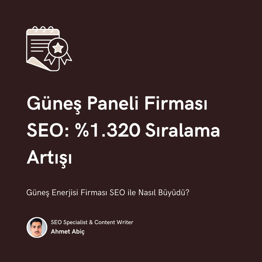 Güneş Paneli Firması SEO